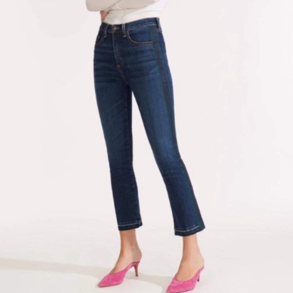 Veronica Beard Dark Blue Cropped Ankle Jeans